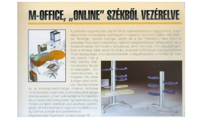 M-OFFICE,  Irodabútor,M-office, online, székből, vezérelve, skandináv, irodabútorok, technológia, ergonómia, kényelem, EuropaDesign, editorial, press, szakcikk 